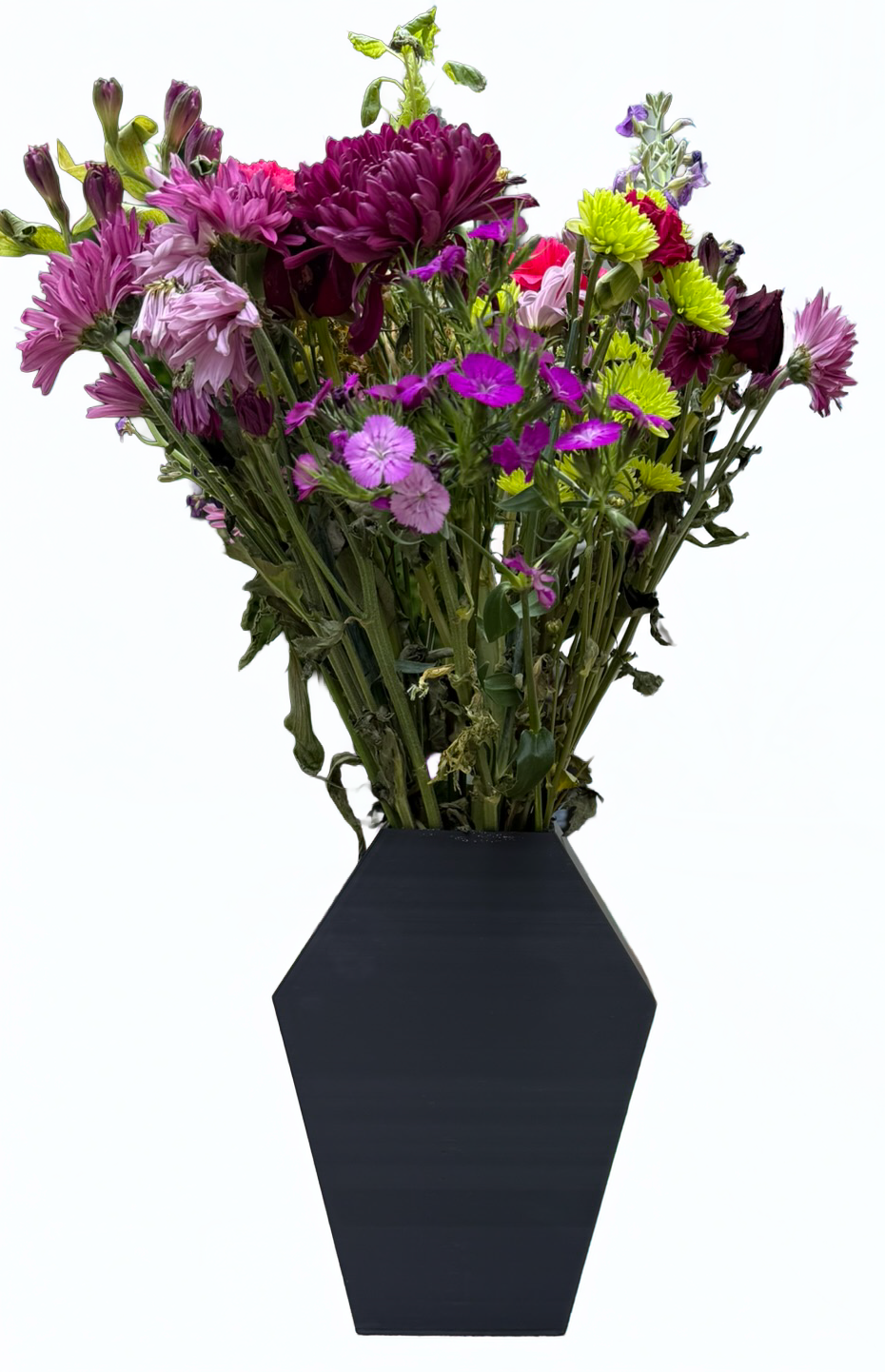 Black Coffin Shaped Flower Vase, Gothic Style Decorative Vase