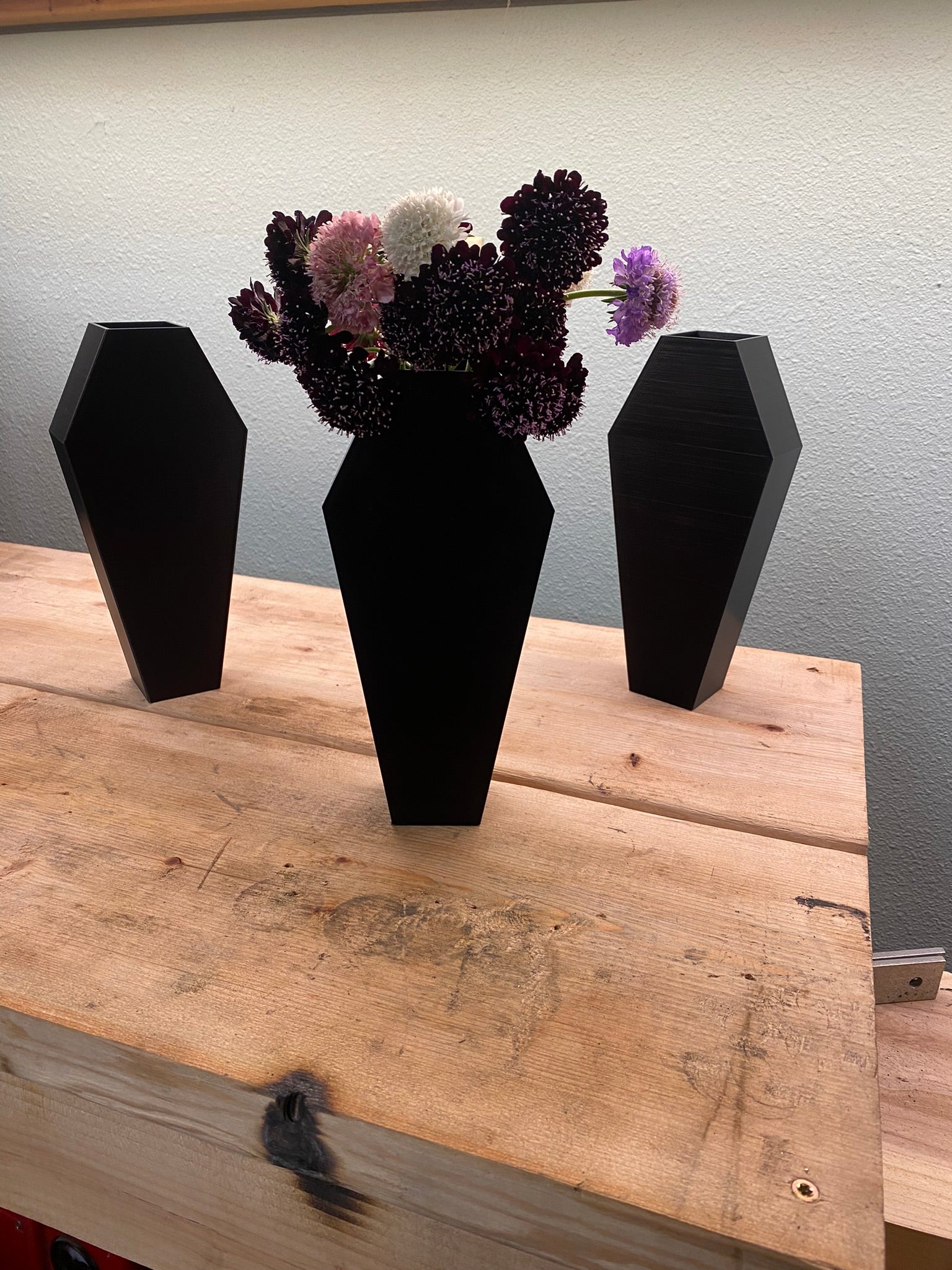 Coffin Flower Vase - 3D Printed - Gothic Home Décor