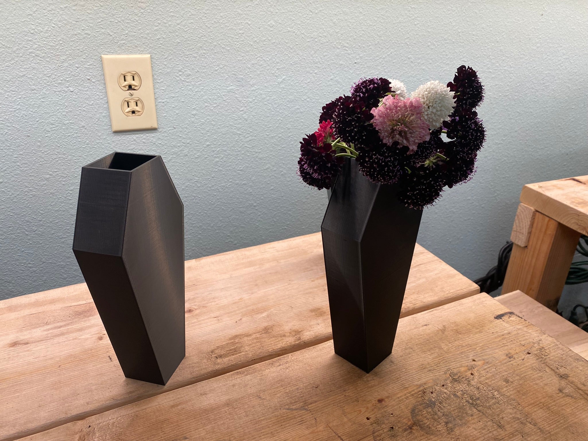 Coffin Flower Vase - 3D Printed - Gothic Home Décor