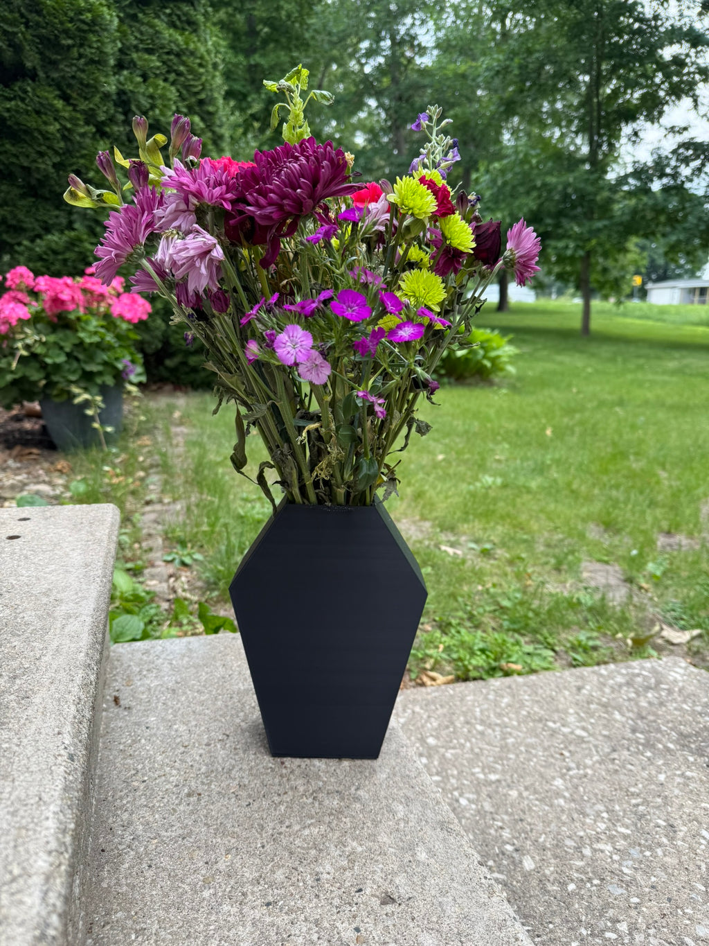 Black Coffin Shaped Flower Vase, Gothic Style Decorative Vase