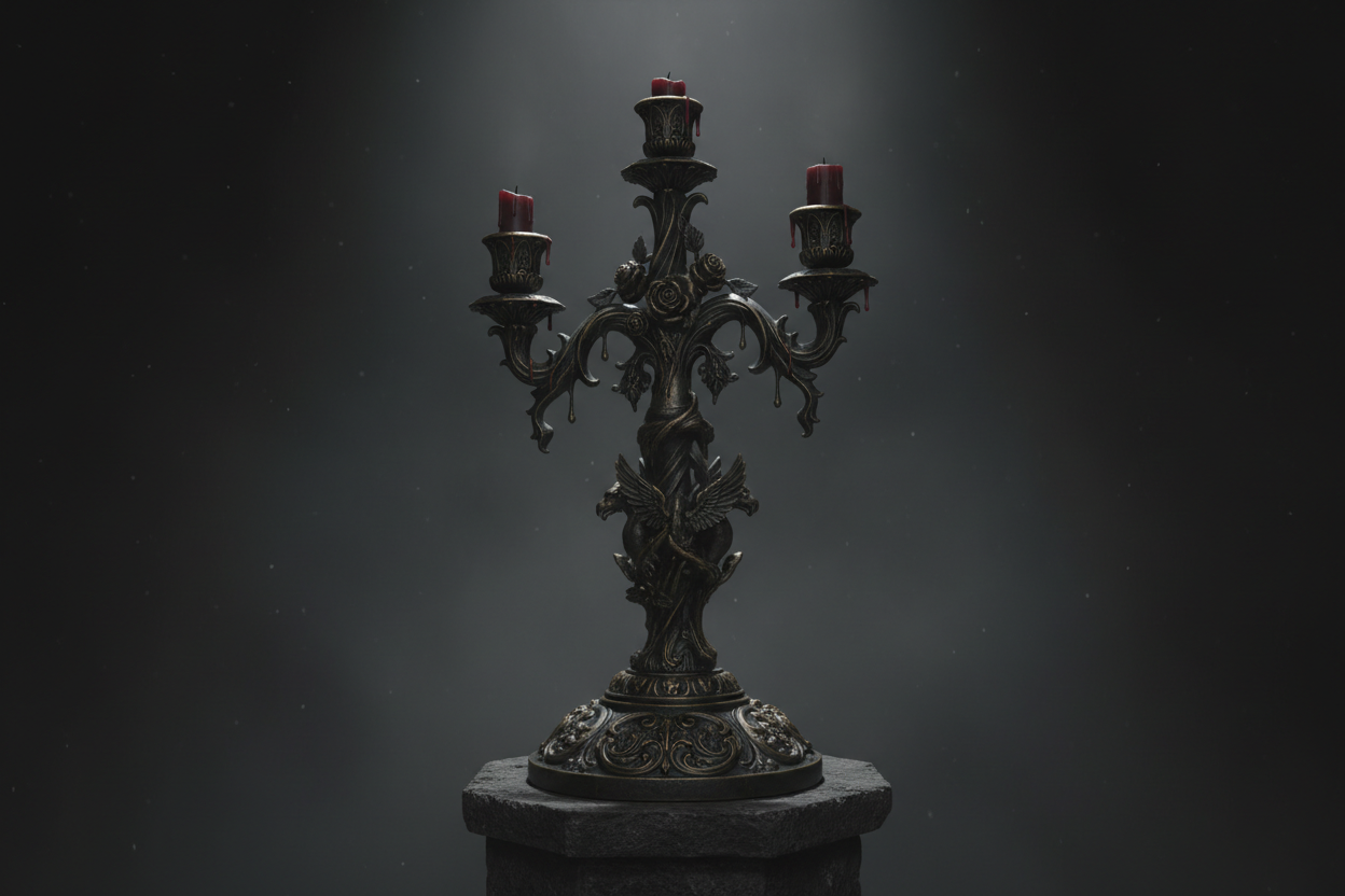gothic candle stick holder